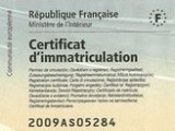 Certificat d'immatriculation 